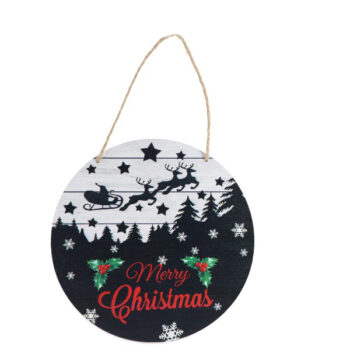Adorno Colgar Madera Merry Chirstmas Black White 20x20cm /cod. 180-hf22074
