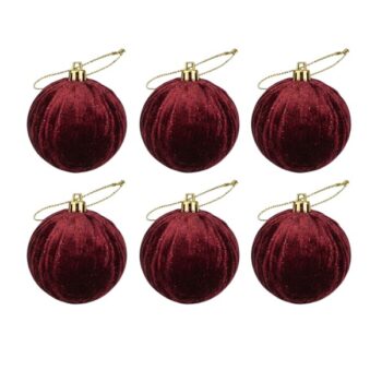 Cajita 6 Bolas Velvet Burgundy 8cmcm /cod. 180-xy251181-38