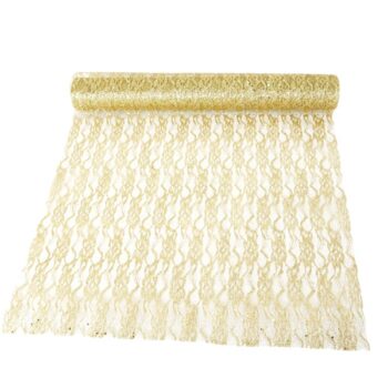 TELA ENCAJE C/GLITTER GOLD /COD. 201-03-70G