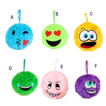 PELUCHE BOLA PELUDA CARA 20CM MIXTA /COD. 204-23-26