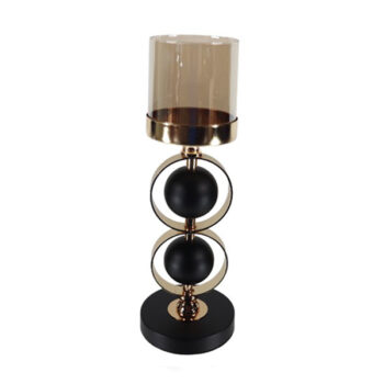 CANDELABRO DE VIDRIO Y METAL 12X37CM /COD. 210-XY032M