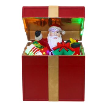 Adorno Caja Navideña DE Santa Con Luces Led /cod. 230-zs651