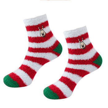 Medias Navideñas Eu36-40 Rayas Red White /cod. 251-ky02-3