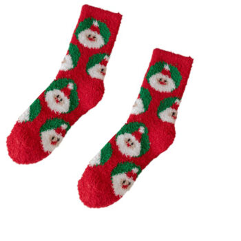 Medias Navideñas Eu37-43 Peludita Santa /cod. 251-ky26