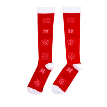 MEDIA ROJA COPOS DE NIEVE BLANCO /COD. 252-4608