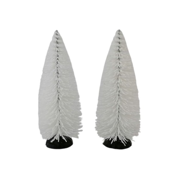 Set 2 Arbolitos Con Glitter White D5*h12.5cm /cod. 276-23072-68