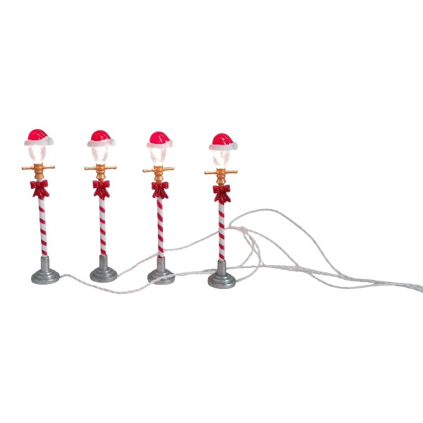 Set 4 Faroles Con Luces Led Bateria 10cm /cod. 276-96021