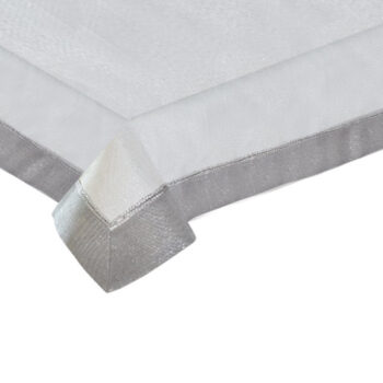 Mantel Cuadrado White Con Silver Borde 120x120cm /cod. 286-1098mc48