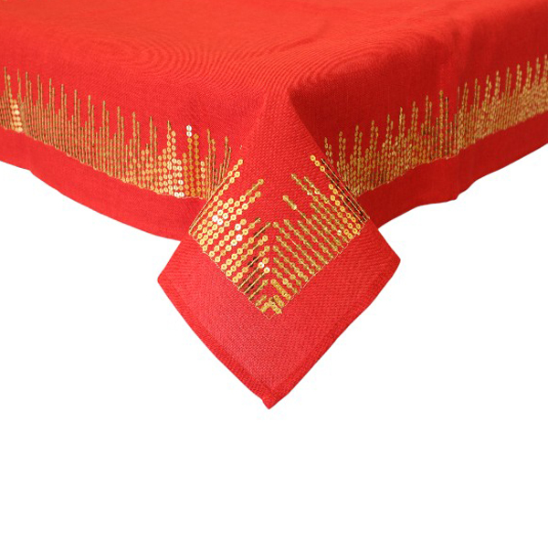 Mantel Cuadrado Red Con Lentejuelas Gold 36x36" /cod. 286-231005mc36