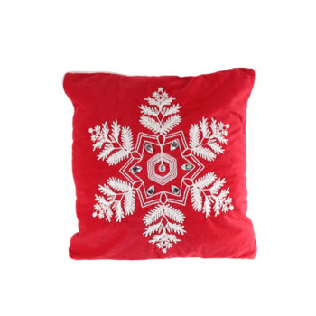 Cobertor Almohadon Red Copos Nieve White 18x18" /cod. 286-231458a45
