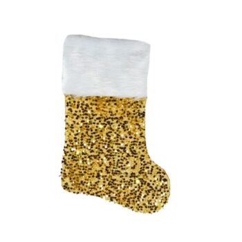 Bota Navidad 45cm Lentejuelas Gold /cod. 299-2377-70