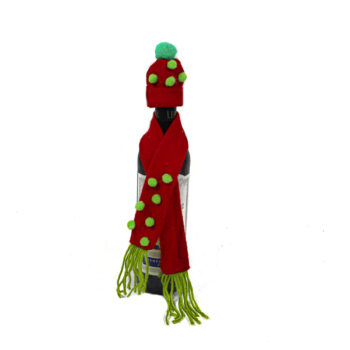 Ropa Botella Navidad Hat: W5.5xh9cm
 Scarf:l46xw5cm /cod. 299-2750d