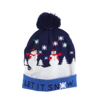 Gorro Navideño Muñeco Nieve Blue 21*22cm, Pompom:8-10cm /cod. 299-ya024070c