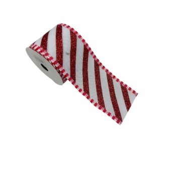 Cinta Tela White Con Lineas Red 6.3cm X 9.14m /cod. 300-009160-6861