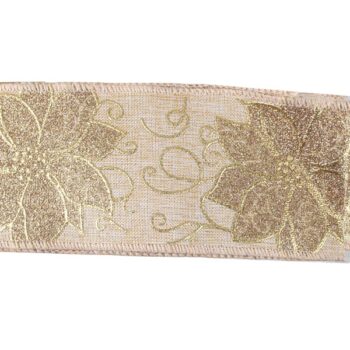 Cinta Tela Natural Con Estapado Pastora Gold 6.3cm X 9.14m /cod. 300-054na-0070