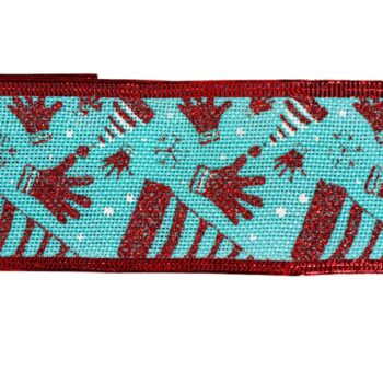 Cinta Burlap Celeste Con Diseño Red /cod. 300-0759e-2561