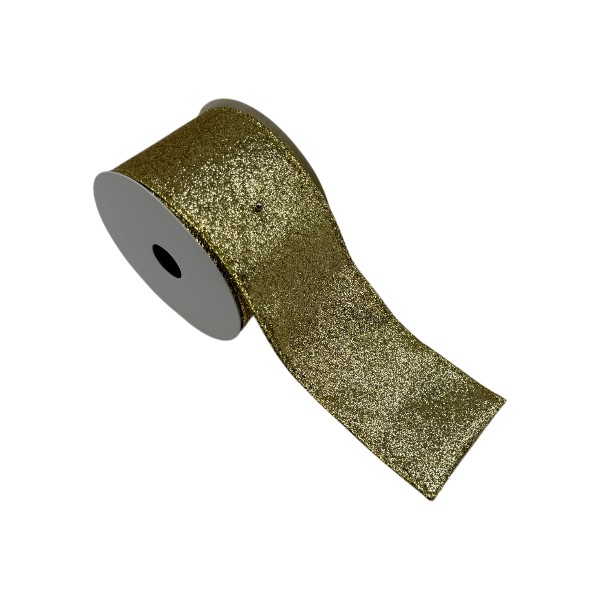 Cinta Tela Con Glitter Gold 6.3cm X 9.14m /cod. 300-1008go2-70