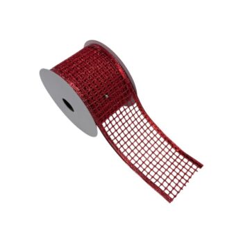 CINTA MALLA GRUESA 2.5" X10 YDS RED 6,3CM X 9,14M