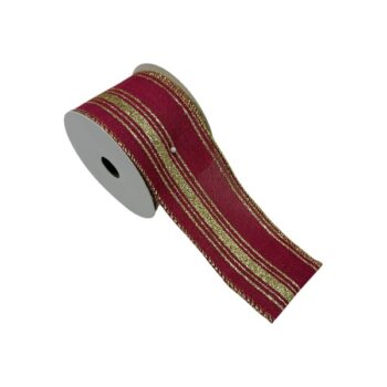 Cinta Tela Burgundy Lineas Champagne 6.3cm X 9.14m /cod. 300-25826055-38