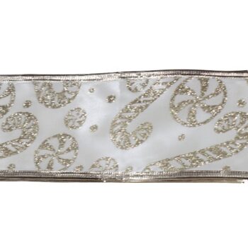 Cinta Satin Con Estampado Melcochas Champagne 6.3cm X 9.14m /cod. 300-26016040-ch