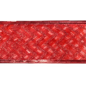 Cinta Nylon Zigzag Glitter Red 6.3cm X 9.14m /cod. 300-3453re-61