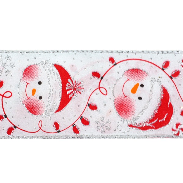 Cinta Tela Muñeco Nieve Red White 6.3cm X 9.14m /cod. 300-37960k-6168
