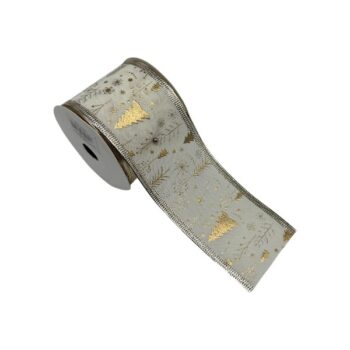 Cinta Tela Champagne Arboles 6.3cm X 9.14m /cod. 300-3856-ch