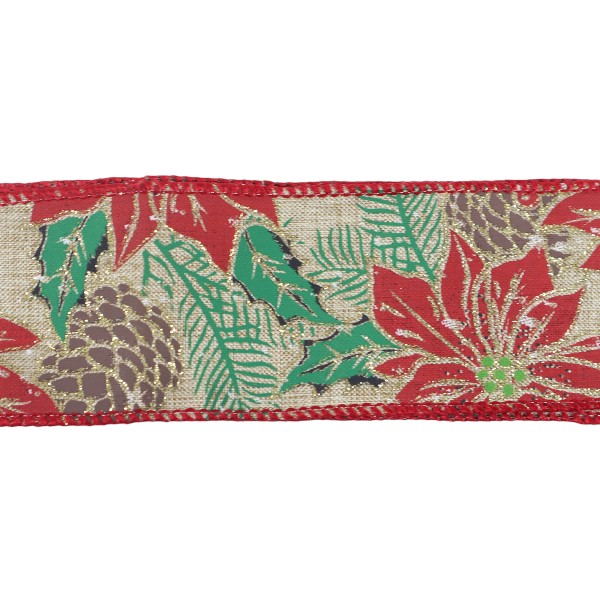 Cinta Tela Natural Con Pastora Red 6.3cm X 9.14m /cod. 300-386085-0061