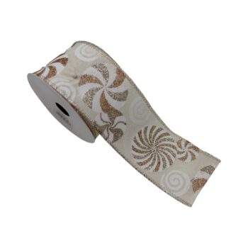 Cinta Tela Champagne Ivory Confites 6.3cm X 9.14m /cod. 300-3864-3-ch