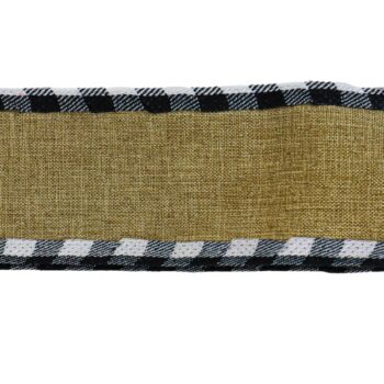 Cinta Natural Con Borde Cuadros White Black /cod. 300-4760kj-0066