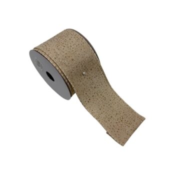 Cinta Tela Natural Puntos Gold 6.3cm X 9.14m /cod. 300-505753-00
