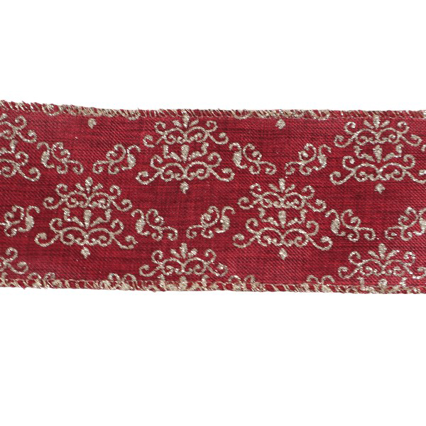 Cinta Tela 6,3cmx9,14mts Burgundy Diseño Gold /cod. 300-b0080-3870