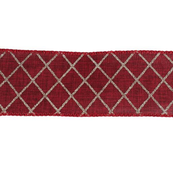 Cinta Tela 6,3cmx9,14mts Burgundy Champagne Rombos /cod. 300-b0092-38ch