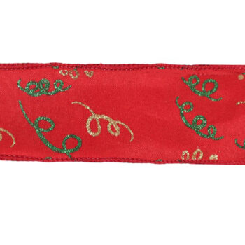 Cinta Tela 6,3cmx9,14mts Red Colochos Green Gold /cod. 300-b0849-61