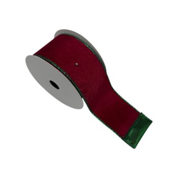 CINTA TELA BURGUNDY GREEN 6.3CM X 9.14M