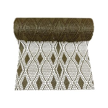 ROLLO TELA MALLA GLITTER GOLD 28CM X 9.14M