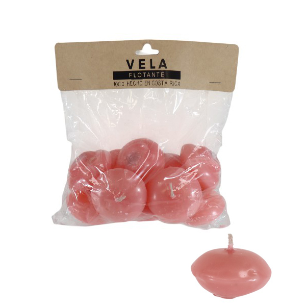 CANDELA FLOTANTE ROSADO 10 UNI /COD. 636-C209