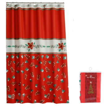 Cortina D-bano 180x181cm Rojo-blanc /cod. 701-831-1082522