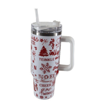 Tazaviajenavidad Con Pajilla 27.3x10cm / 1200ml Diseño Como Imagen Plastico Marc /cod. 702-nb2519-5778