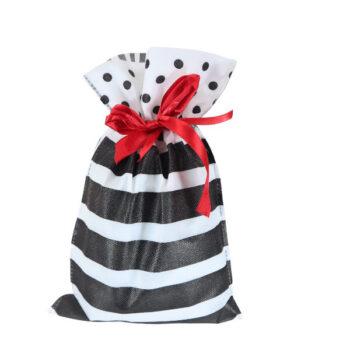 BOLSA DE NON WOVEN PUNTOS BLANCO Y NEGRO 20*30CM /COD. 736-H20150810B