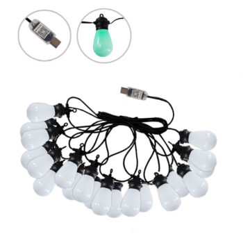 GUIRNALDA 20 BOBILLOS LUCES LES 15MTS CONECTOR