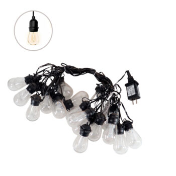 GUIRNALDA 20 BOBILLOS LUCES LES 15MTS ADAPTADOR