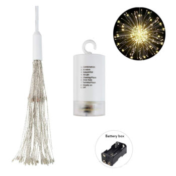 FUEGOS ARTIFICIALES LUCES 120LUCES 120CM CON BATERIA Y FUNCIONES YELLOW