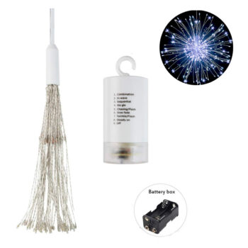 FUEGOS ARTIFICIALES LUCES 120LUCES 120CM CON BATERIA Y FUNCIONES WHITE