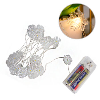 Guirnalda 20pcs Copos Nieve 230cm Bateria Warm White /cod. 750-c-046