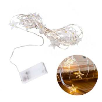 Guirnalda 20pcs Estrellas 230cm Bateria Warm White /cod. 750-c-047