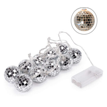 Guirnalda 10 Bolas Disco Silver /cod. 750-kq-s008