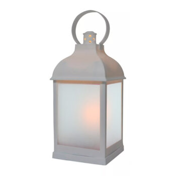 FAROL PLASTICO BATERIA 10.5*10.5*22CM WHITE /COD. 753-1010-D-68