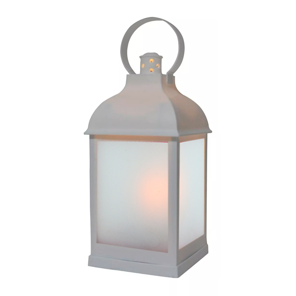 FAROL PLASTICO BATERIA 10.5*10.5*22CM WHITE /COD. 753-1010-D-68