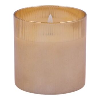 Candela Vidrio Bateria Gold 10*10*10cm /cod. 753-gc067-70